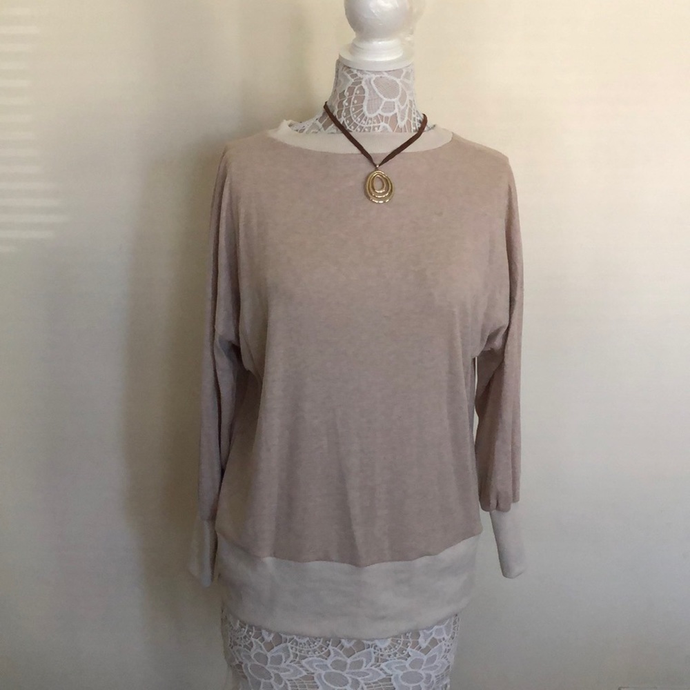 Taupe pullover top